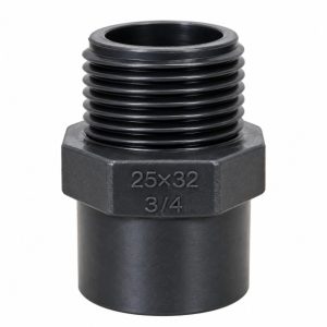 Embout PVC gris à filetage mâle, marquage 25×32 3/4